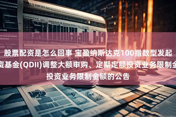 股票配资是怎么回事 宝盈纳斯达克100指数型发起式证券投资基金(QDII)调整大额申购、定期定额投资业务限制金额的公告