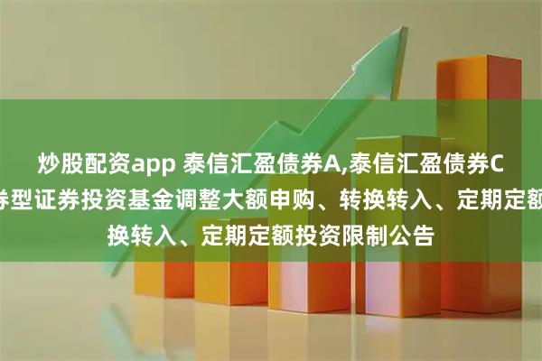 炒股配资app 泰信汇盈债券A,泰信汇盈债券C: 泰信汇盈债券型证券投资基金调整大额申购、转换转入、定期定额投资限制公告